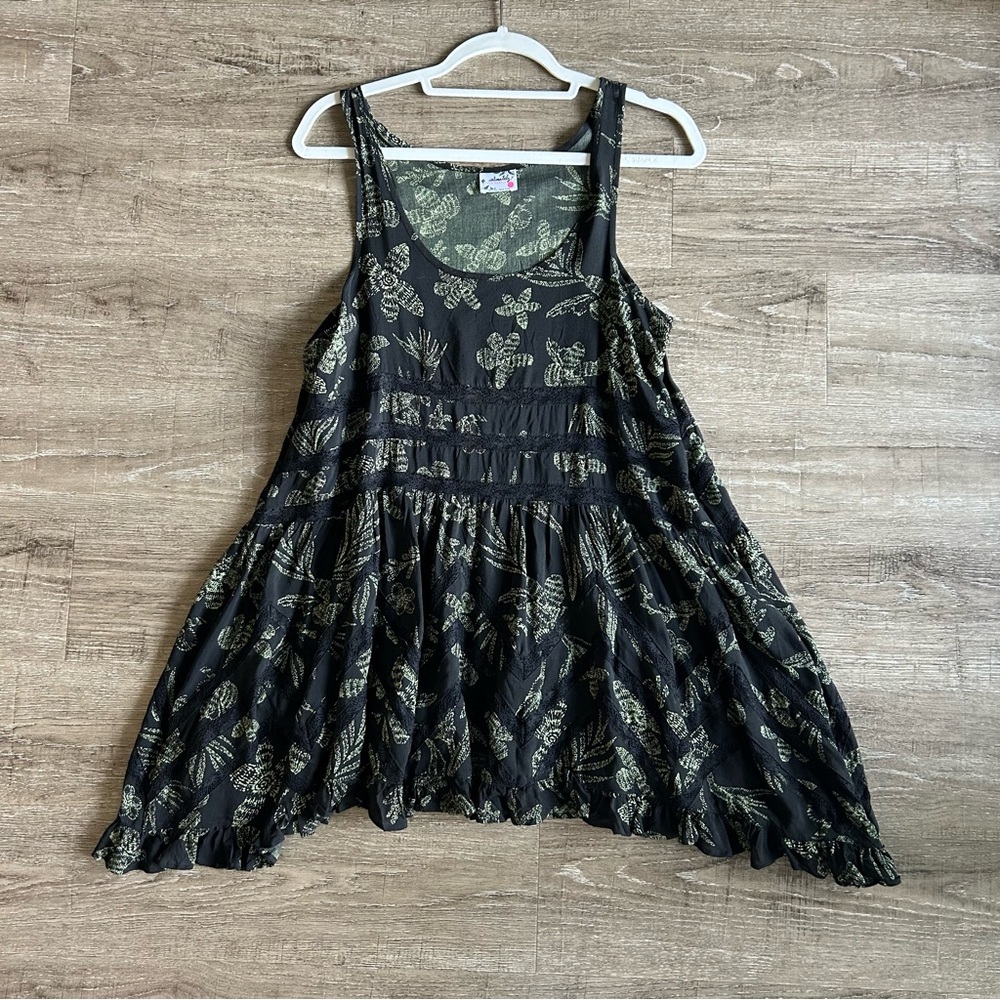 Black Lace Slip Dress Free People Voile Lace Trapeze Slip Dress Black Floral